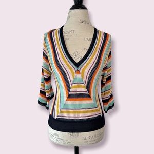 Missoni Multi Colored Stripped Tunic Blouse Medium